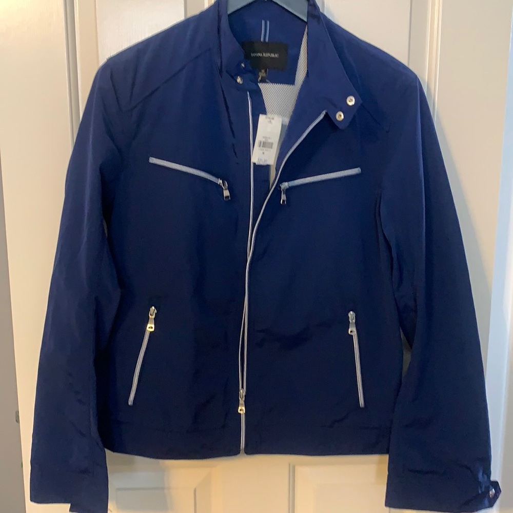Banana Republic NWT M Blue Motto Style Jacket